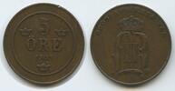 Schweden 5 Öre (5 Øre) G2488 - Oscar II. 1872-1907 Svergie Sweden -