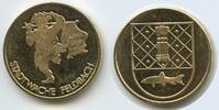 Österreich Steiermark Medaille vergoldet M#7030 - Feldbacher Stadtwache - Rätselrally in Feldbach - Wappen mit Fisch -