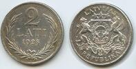 Lettland 2 Lati Silber H0447 - Latvia Latvijas Republika -