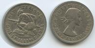 Neuseeland One Shilling (1 Shilling) G11813 - Crouched Māori warrior - Elizabeth II. 1952-2022 New Zealand -