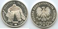 Polen 500 Zlotych Silber M#3347 - Calgary XV. Winter Olympics 1988 Poland -