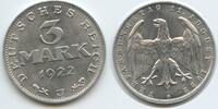 Deutsches Reich Weimar 3 Mark G10230 - Verfassungstag 11. August 1922 Germany Weimar Republic -