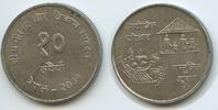 Nepal Shah Dynasty 10 Rupees Silber H0094 - Family Scene FAO Birendra Bir Bikram Shah -