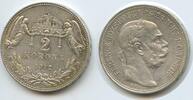 Ungarn Kaiserreich 2 Korona Silber G5696 - Kaiser Franz Joseph I. 1848-1916 Hungary -