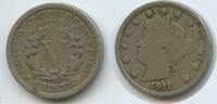 Vereinigten Staaten von Amerika 5 Cents Liberty Nickel (V Cents) 1911 G16114 - United States USA Schön