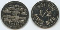 Deutschland Bayern Weissenburg Biermarke Gut für ½ Liter Bier Bierzeichen G13759 - Gebrüder Aurnhammer Uniform-Effekten-Fabrik und Fabrik Leonischer Waren -