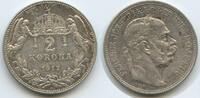 Ungarn Kaiserreich 2 Korona Silber G5751 - Kaiser Franz Joseph I. 1848-1916 Hungary -
