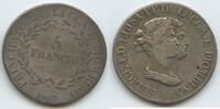 Italien Lucca Piombino 5 Franchi Silber M#5599 - Elisa Bonaparte und Felice Bacciocchi 1805-1814 Italy -