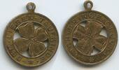 Religiöse Medaille Glücksbringer Glücksmünze Neujahrsmünze L2827 - Glücksklee - Ich bringe Glück dem lieben Taufkinde -