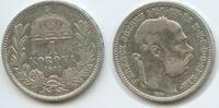 Ungarn Kaiserreich 1 Korona (Krone) Silber G5705 - Kaiser Franz Joseph I. 1848-1916 Hungary -
