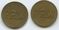 Deutsches Reich Wertmarke Jeton Token T006 - P.R.W. - nicht näher bestimmt -