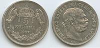 Ungarn Kaiserreich 5 Korona (5 Kronen) Silber M#8226 - Franz Joseph I. Hungary Österreich Austria -