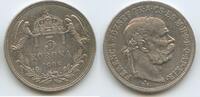 Ungarn Kaiserreich 5 Korona (5 Kronen) Silber M#8225 - Franz Joseph I. Hungary Österreich Austria -