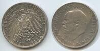 Bayern Königreich 3 Mark Silber S0097 - Ludwig III. 1913-1918 RAR -