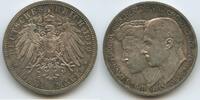 Sachsen-Weimar-Eisenach Deutsches Reich 3 Mark Silber S0445 - Auf die Hochzeit von Wilhelm Ernst mit Feodora von Sachsen-Meiningen -