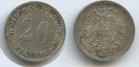 Deutsches Reich 20 Pfennig Silber G10169 - Wilhelm I. 1861-1888 Germany Empire -