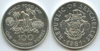 100 Rupees Silber 1981 Seychellen GB1384 - FAO World Food Day Seychelles Unzirkuliert