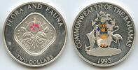 Bahamas Two Dollars Silber (2 Dollars) M#5626 - Hibicus flower - Queen Elisabeth II. Bahama Islands -
