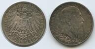 Baden Kaiserreich Deutsches Reich 2 Mark Silber S0149 - 50. Regierungsjubiläum von Großerzog Friedrich I. 1856-1907 -