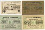 Deutsches Reich Brandenburg 1, 5, 10, 50 Pfennig Gutschein GB480 - Zossen-Weinberge - Kriegsgefangenenlager PoW Camp Bank Paper Money -