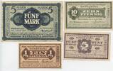 Deutsches Reich Provinz Sachsen 1, 5, 10 Pfennig, 5 Mark Gutscheine Lot GB481 - Merseburg Mannschaftsgefangenenlager - PoW Camp Bank Paper Money -