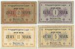 1, 2, 5, 10 Mark Gutscheine Lot nd. Deutsches Reich Sachsen GB540 - Bautzen Gefangenlager - PoW Camp Bank Paper Money Gebrauchte Erhaltung