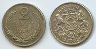 Lettland 2 Lati Silber H0393 - Latvia Latvijas Republika -