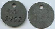 Unbestimmt Alte Werkzeugmarke Wertmarke Jeton G11326 - F.L.St - B2 Nummer eingeschlagen 1792 -