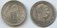 Österreich Kaiserreich 1 Corona (Krone) Silber G5772 - Kaiser Franz Joseph I. 1848-1916 Austria -