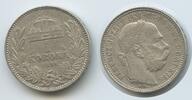 Ungarn Kaiserreich 1 Korona (Krone) Silber G5730 - Kaiser Franz Joseph I. 1848-1916 Hungary -