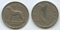 Irland 6 Pence (6 Pingin / 1 Reul) G7791 - Hund Ireland Éire -