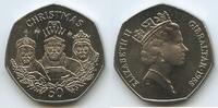 Gibraltar 50 Pence G9999 - Weihnachten - Christmas - Queen Elizabeth II. SEHR RAR -