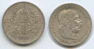 Österreich Kaiserreich 1 Corona (Krone) Silber G5724 - Kaiser Franz Joseph I. 1848-1916 Austria -