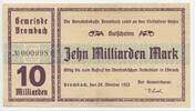 Deutsches Reich Weimar 10 Milliarde Mark Banknote Inflation GB676 - Gemeinde Brombach - Notgeld Paper Money Germany -