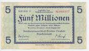 Deutsches Reich Weimar Sachsen 5 Millionen Mark Banknote Inflation GB664 - Dresden-Neustadt - Notgeld Paper Money Germany -