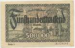 Deutsches Reich Weimar Fünfhunderttausend Mark Banknote Inflation GB677 - Stadt Düsseldorf - Notgeld Paper Money Germany -