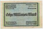 Deutsches Reich Weimar Zehn Millionen Mark Banknote Inflation GB646 - Stadt Düsseldorf - Notgeld Paper Money Germany -