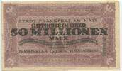 Deutsches Reich Weimar 50 Millionen Mark Gutschein Banknote Inflation GB696 - Stadt Frankfurt am Main - Notgeld Paper Money Germany -