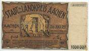 Deutsches Reich Weimar 1 Million Mark Gutschein Banknote Inflation GB472 - Stadt- und Landkreis Aachen - Notgeld Paper Money Germany -