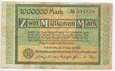 Deutsches Reich Weimar Zwei Millionen Mark Gutschein Banknote Inflation GB243 - Mecklenburg Schwerin Hauptstaatskasse - Notgeld - Paper Money Germany -