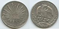 8 Reales Silber 1874 M° MH Mexiko M#7432 - Mexico City - Chinese Chop Marks Fast Vorzüglich, leichter Belag bei 8R