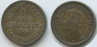 Sachsen-Albertinische Linie 1 Neugroschen (10 Pfennige) Silber H1391 - Johann 1854-1873 -