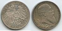 Baden Kaiserreich Deutsches Reich 2 Mark Silber S0095 - 50. Regierungsjubiläum von Großerzog Friedrich I. 1856-1907 -