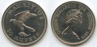 Mauritius 50 Rupees Silber M#2043 - Vogel Falke Kestrel Queen Elizabeth II. -