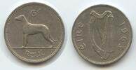 Irland 6 Pence (6 Pingin / 1 Reul) G6402 - Hund Ireland Éire -