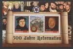Österreich Briefmarken-Block mit Silbermedaille vergoldet GB442 - 500 Jahre Reformation - Wartburg Martin Luther - SEHR RAR -