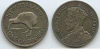 One Florin Silber 1934 Neuseeland H0871 - Kiwi King Georg V. 1910-1936 New Zealand Sehr schön, Patina