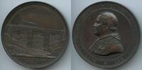 Vatikan Italien-Kirchenstaat Rom Große Bronzemedaille Papst Pius IX. 1846-1878 A067 - Auf die Eröffnung der Eisenbahnlinie Rom - Velletri - Ceprano RAR -