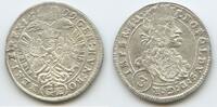 RDR Österreich Böhmen Prag 3 Kreuzer Silber (Groschen) G14262 - Leopold I. 1658-1705 -