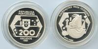 200 Escudos GS635 - Portugal KM#659a Silber PROOF Westward Navigation -